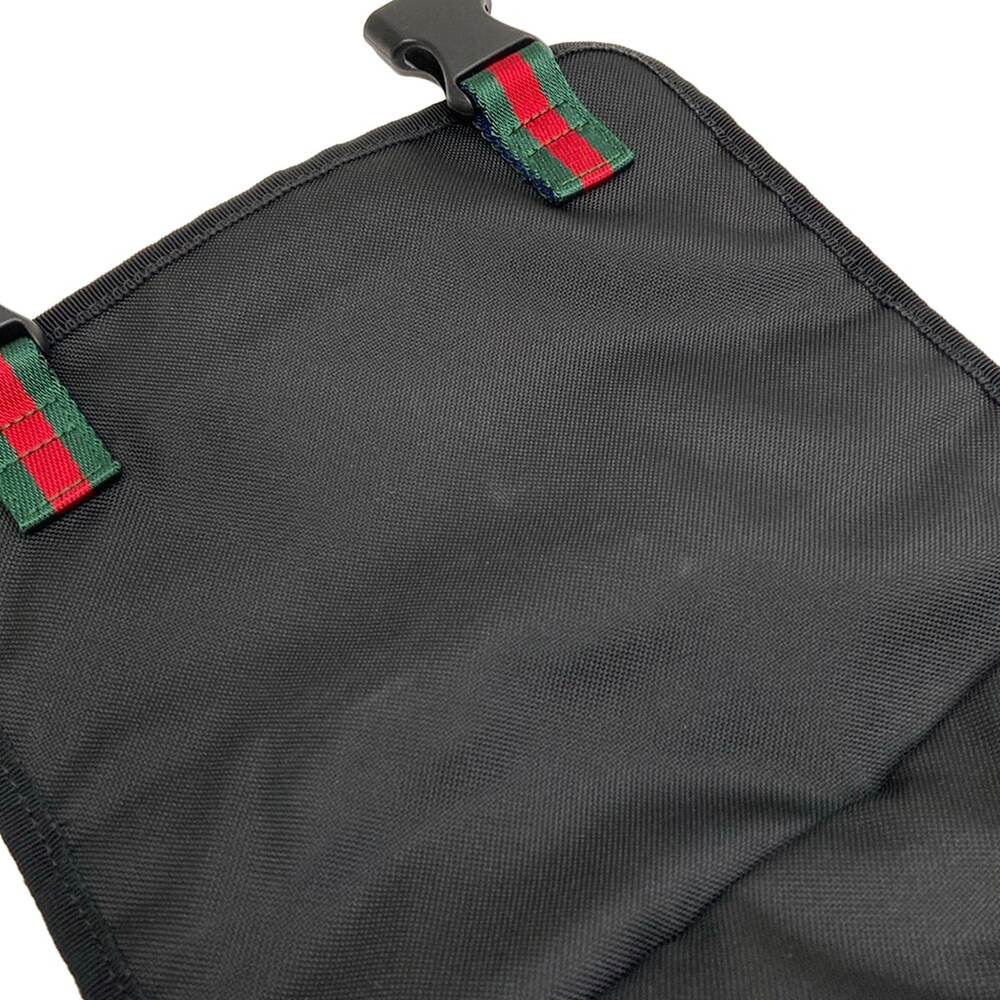 Gucci Shelly (Web) Backpack 450982 Black Green Multi Nylon Leather - Picture 12 of 15